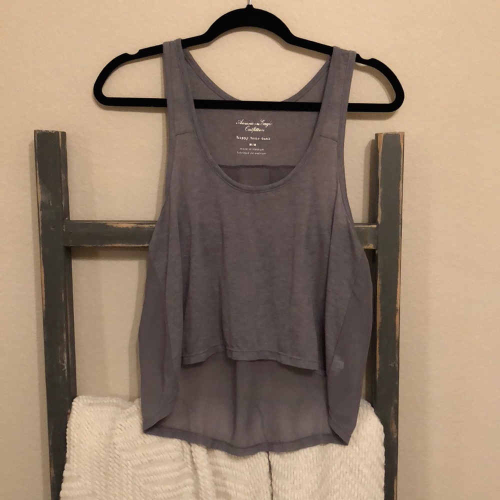 American Eagle grey crop top